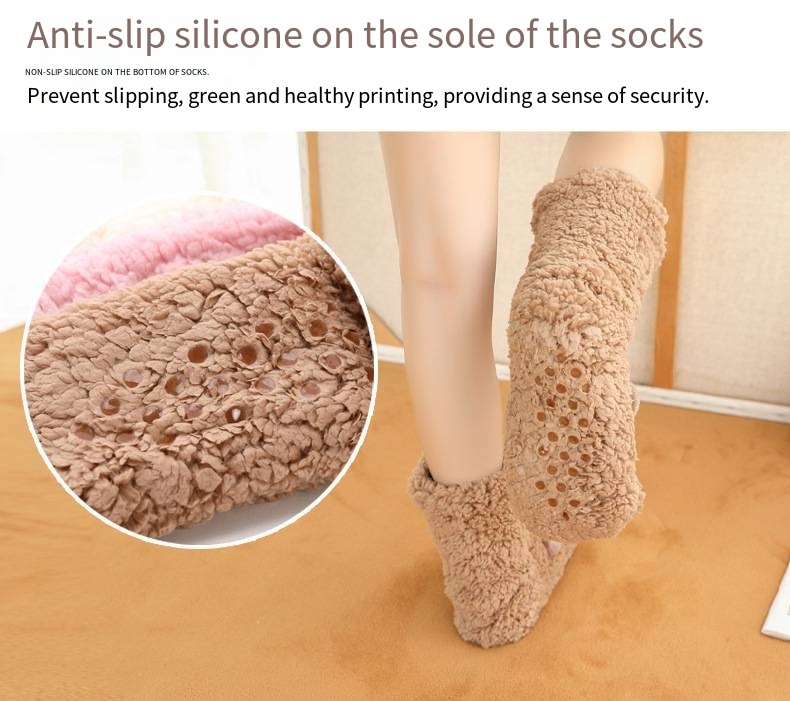 Cozy Plush Animal Slipper Socks Winter Warm Non-Slip Plush Floor Socks